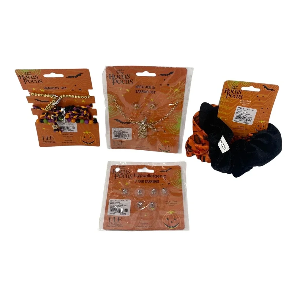 Disney Hocus Pocus Claires‎ Halloween Bracelet Scrunchie Earrings Necklace